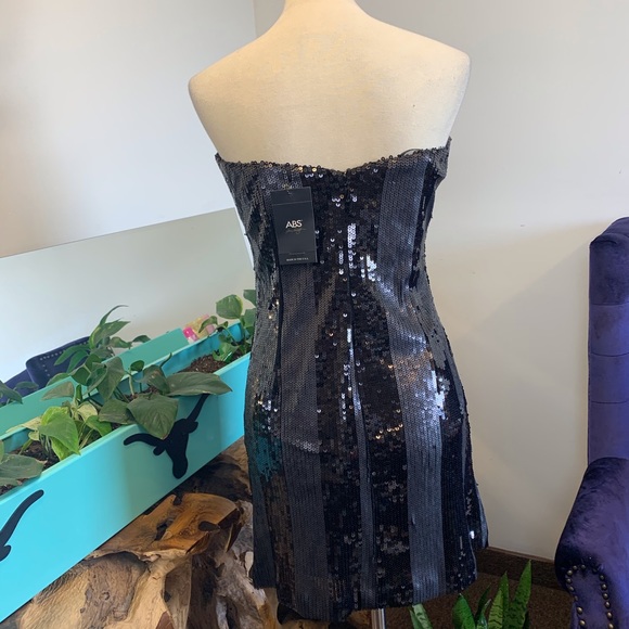 ABS Allen Schwartz Sequins Strapless dress - Picture 8 of 8